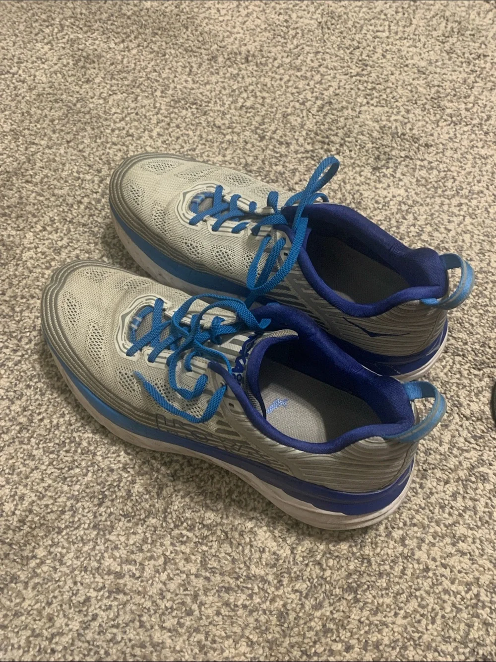 Hoka One One Gray and Blue Men's Running Shoes